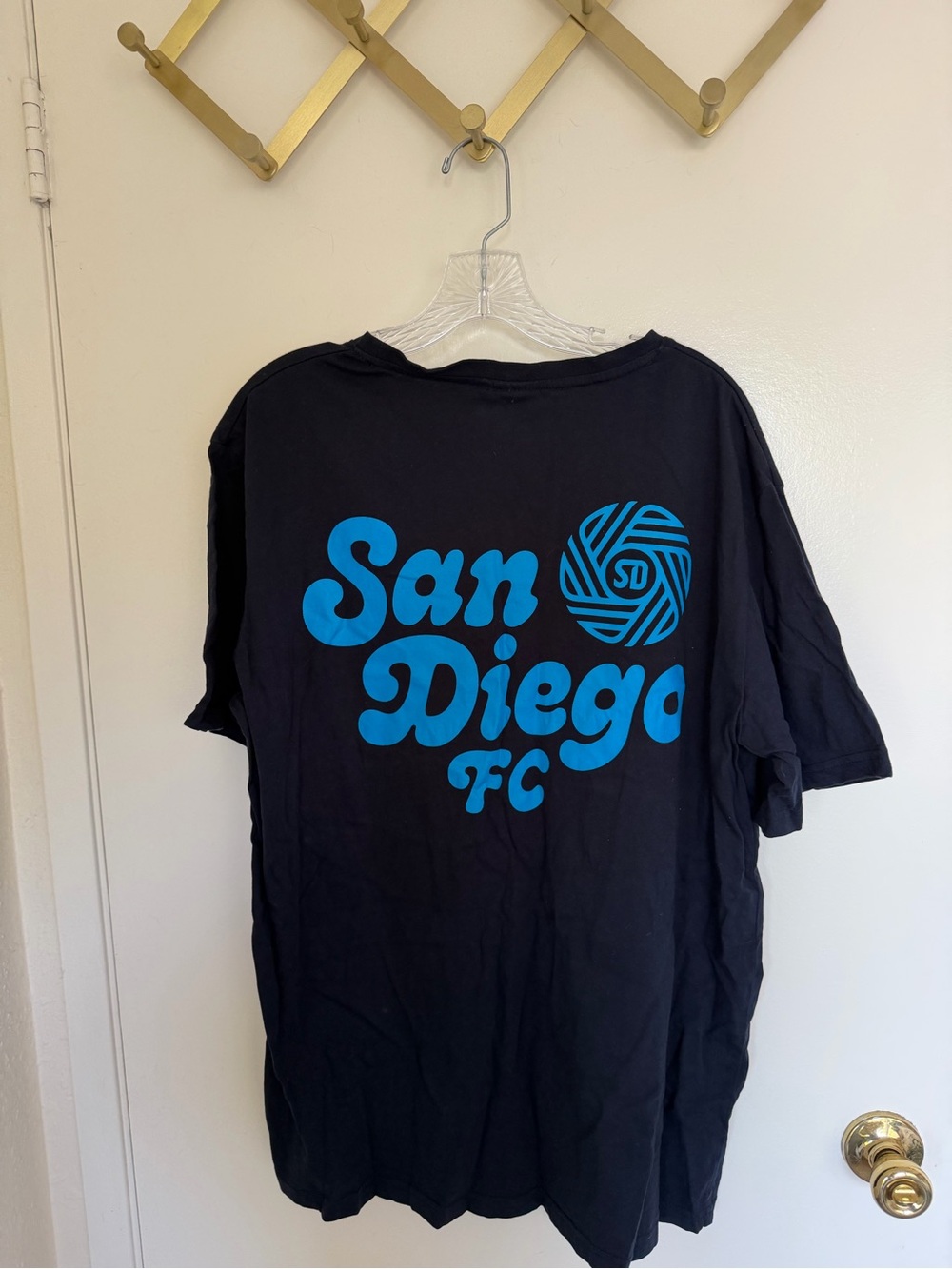 San Diego Football FC Black Tee with Blue Logo